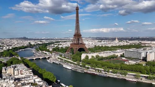 Paris Skyline At Paris In France Island France.