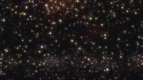 Golden Glittering Particle Loop Background