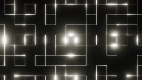 Weißer quadratischer abstrakter glühender Musterhintergrund Vj Loop-Animation in 4K