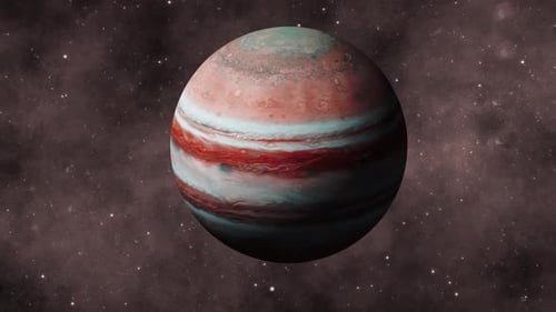 Rotating Realistic 3d Jupiter Planet Galaxy View