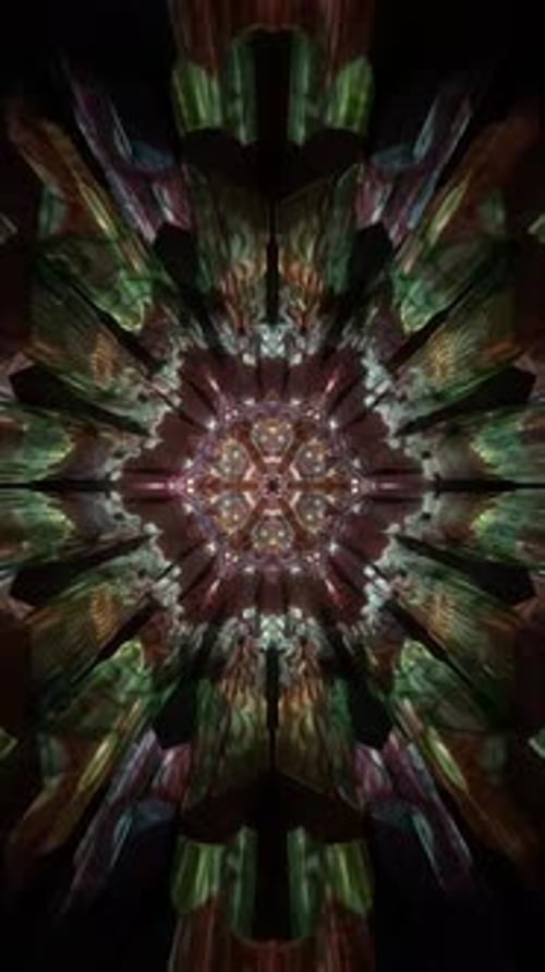 Mythic sacred geometry loop with psychedelic tunnel effect with hypnotic repetition and fractals