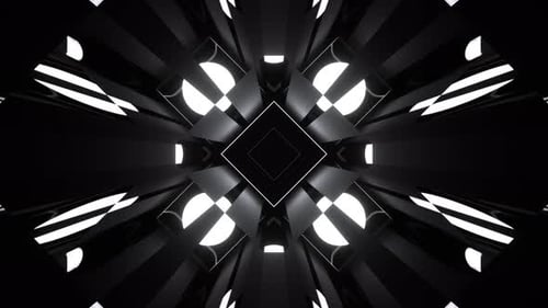 White Fantastic Abstract Geometric Modular Corridor Background Vj Loop In 4K