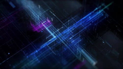 Futuristic Digital Grid Data Flow Background Animation