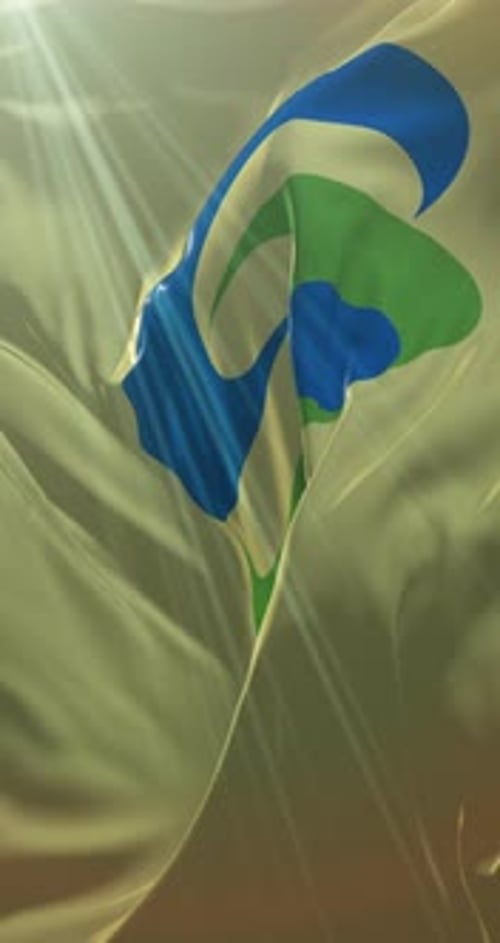 Fluid Abstract Logo on Waving Fabric Animation