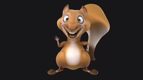 Fun 3D squirrel saying hello (with alpha channel included)