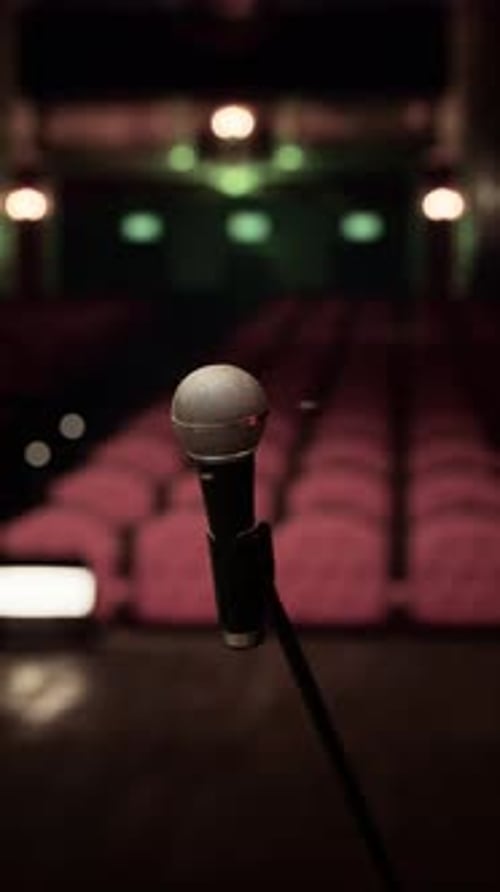 Mic Ready on Stage for a Captivating Opera Performance at the Theater