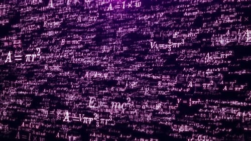 Animationshintergrund für abstrakte mathematische Formeln