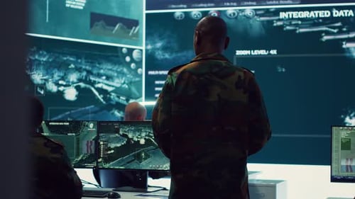 Military Personnel Monitoring Data in Command Center