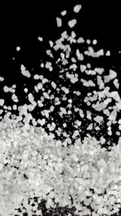 Super Slow Motion Falling Sea Salt Filmed on a Highspeed Camera at 1000 Fps