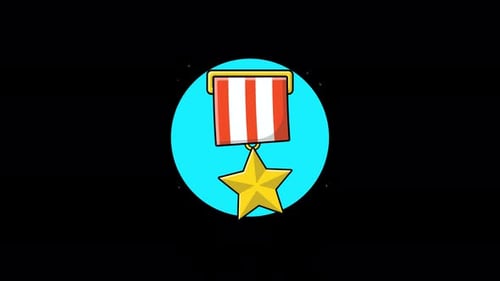Bouncing Star Medal Award Celebration Animation