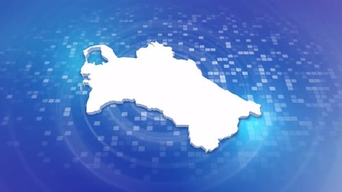 Modern Turkmenistan Map Reveal Animation