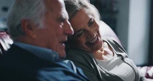 Close up of a lovely senior woman is hugging with affection her husband as a sign of forever love