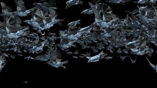 Abstract Crystalline Birds Flying Animation Loop