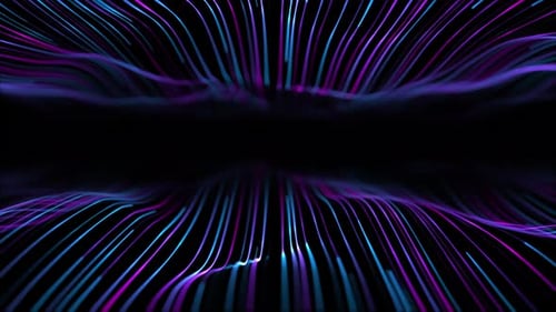 Abstract Flowing Neon Wavy Lines Background Animation