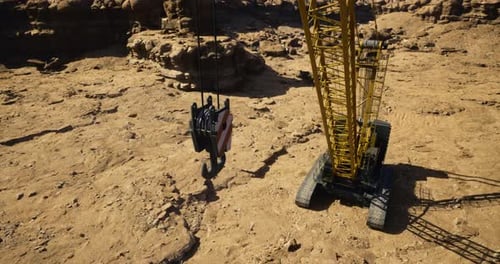 Heavy Machinery Crane Hook Industrial Animation