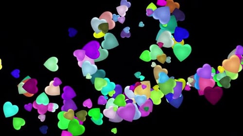 Colorful Floating Hearts Stream Background Animation