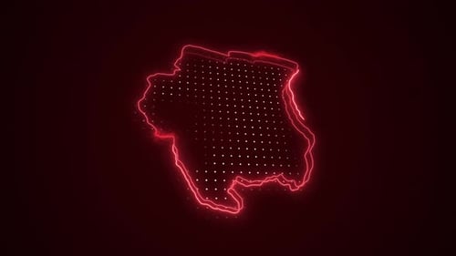 Glowing Neon Map Outline Animation