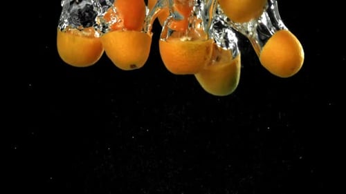 Super Slow Motion Fresh Kumquat Filmed on a Highspeed Camera at 1000 Fps