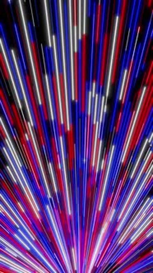 Patriotic Abstract Red White and Blue Radiating Light Beam Lines Background Loop