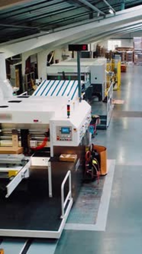 Plant Arrangement with Machinery Factory Floor Featuring Organized Industrial Equipment Layout of