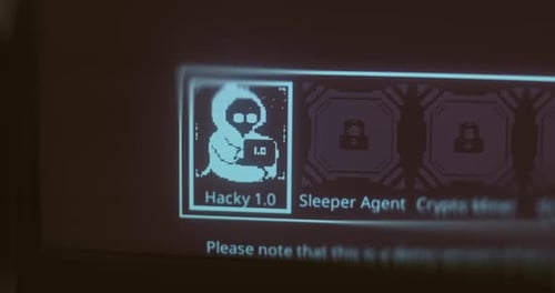 Selecionar um personagem em um jogo relacionado ao hacking