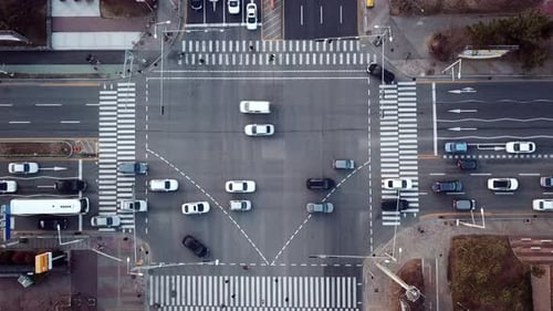 Aerial view of Traffic at Seoul City,South Korea