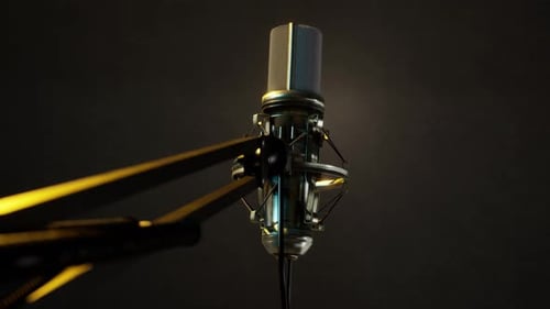 Rotating Studio Condenser Microphone with Dynamic Lighting