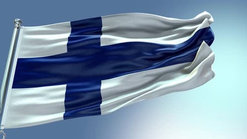 Realistic Waving Flag of Finland Animation