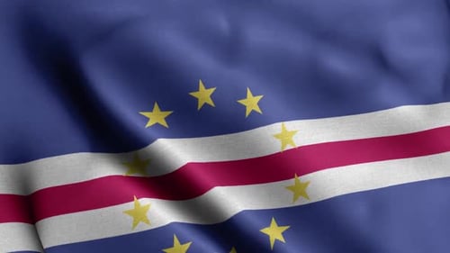 Cape Verde National Flag Waving Loop