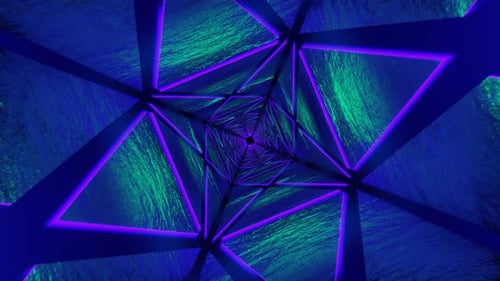 Turquoise And Purple X Tunnel Background Vj Loop In 4K