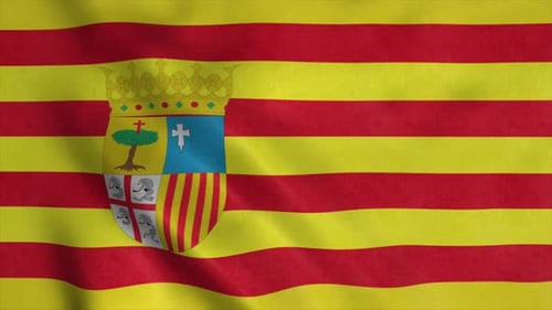 Waving Flag of Aragon Seamless Loop