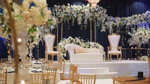 Element of Interior of a Wedding Hall Wedding Decoration Wide Shot