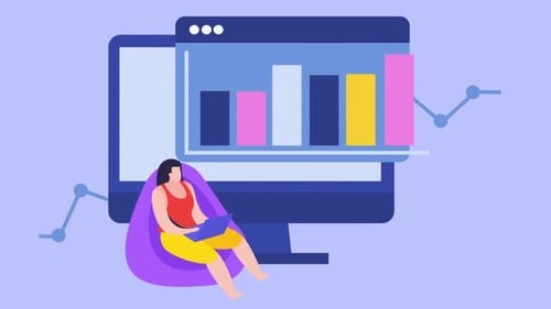 Woman Working on Laptop in Office