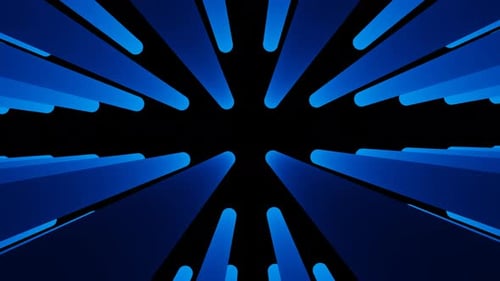Abstract Blue Gradient Neon Rotating Tubes Loop Animation Background