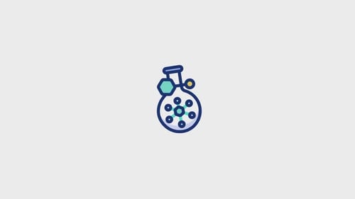 Animated Flat Design Science Beaker Icon