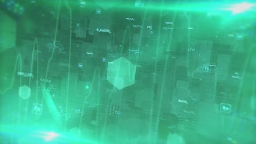 Futuristic Chemical Formula Digital Data Technology Background