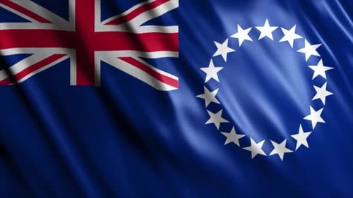 Realistic Waving Cook Islands Flag Animation