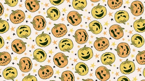 Halloween-Kürbis-Hintergrund auf einer nahtlosen Schleife