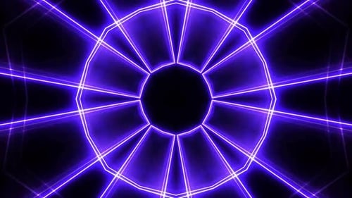 Abstract Neon Geometric Tunnel Looping Background