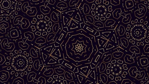 Elegant Golden Geometric Mandala Pattern Loop Background