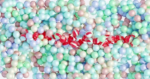 Happy Birthday Text Reveal from Colorful Pastel Spheres