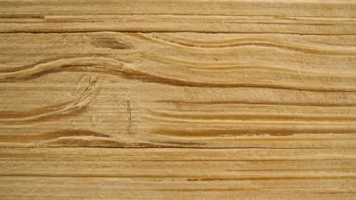 Wooden fibers on a board, knots. Macro slider, dolly.