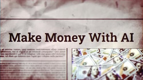 Make Money With Ai Title On Digital Newspaper