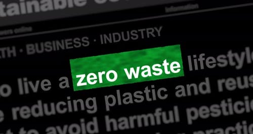 Zero Waste Text Highlight on Dynamic Information Background