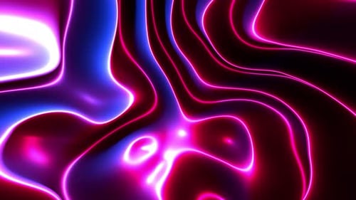 Purple With Blue Liquid Neon Wave Background Vj Loop Texture
