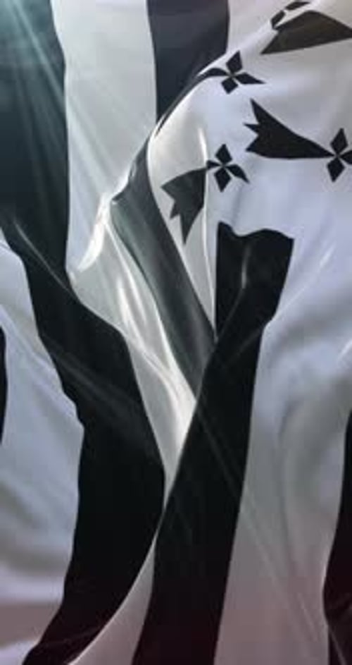 Waving Flag of Brittany in Sunlight