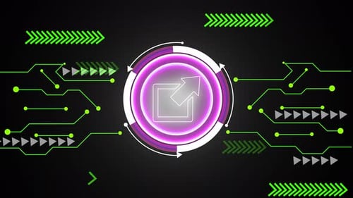 Glowing Circle Video With Intricate Technology Inspired , Circuit Lines,