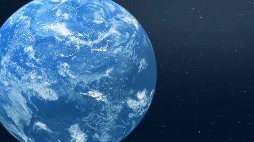 Animated Planet Earth Rotating with Illuminated City Lights