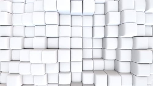White Cubes Wave Pattern Background Animation in a Seamless Loop