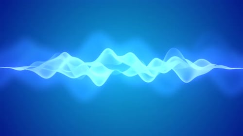 Neonblaue Wellenform. Futuristischer Audio-Equalizer
.